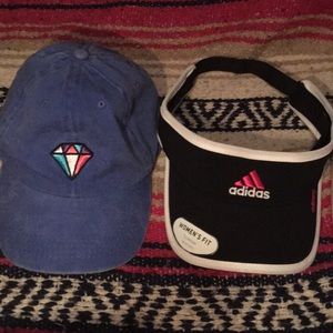 2 Charlotte Roo hats and 1 brand new adidas visor